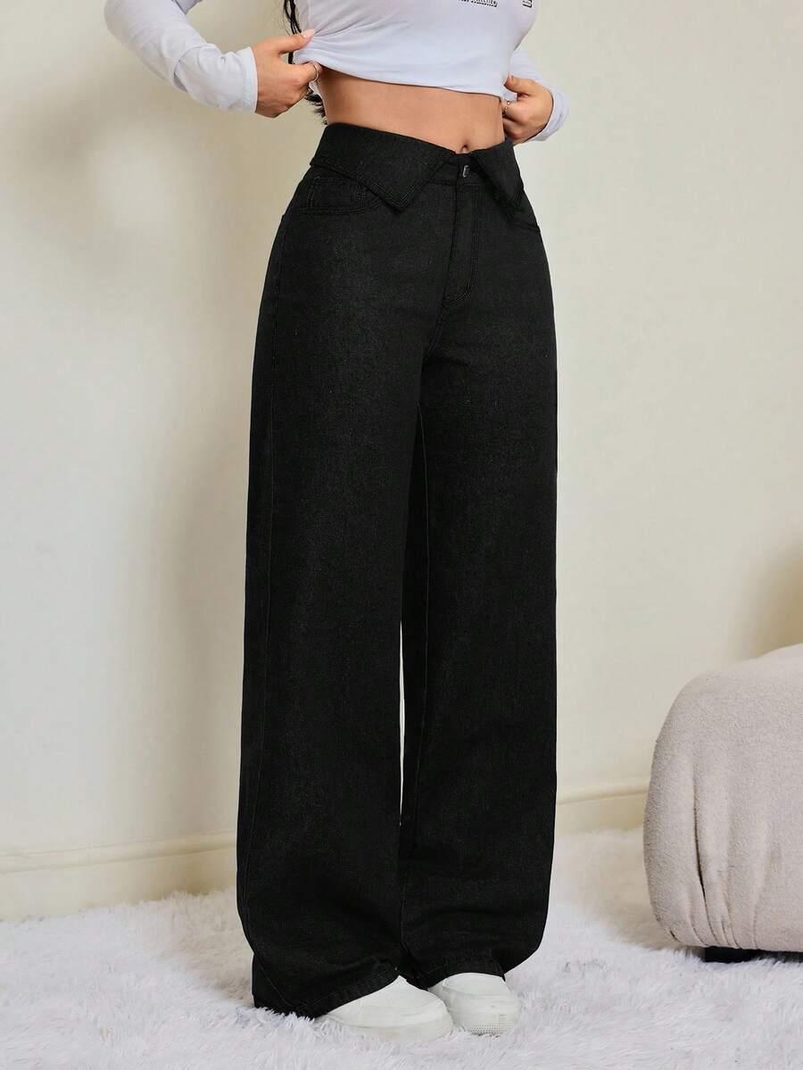 czarne spodnie jeans wysoki stan
