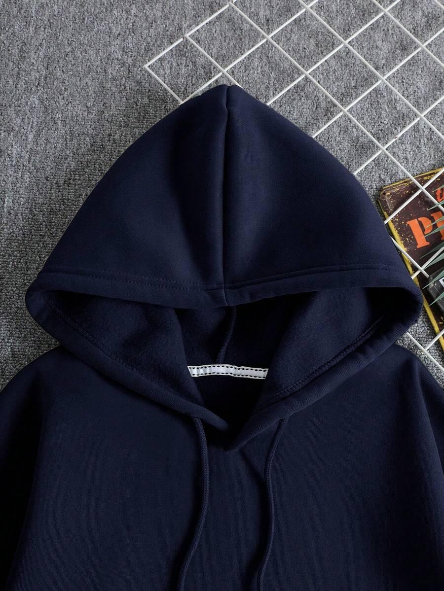GRANATOWA BLUZA KAPTUR
