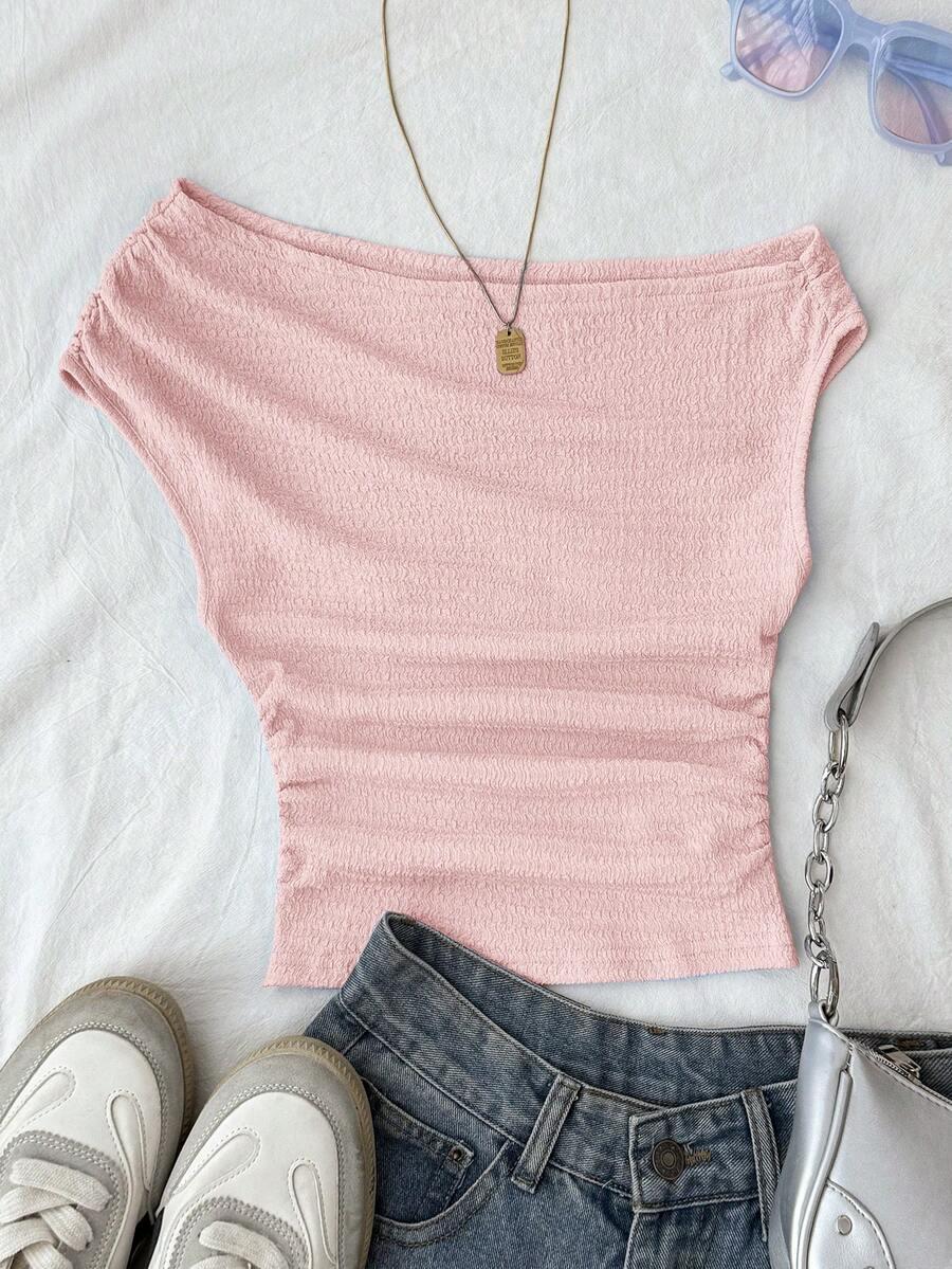 różowy top casual