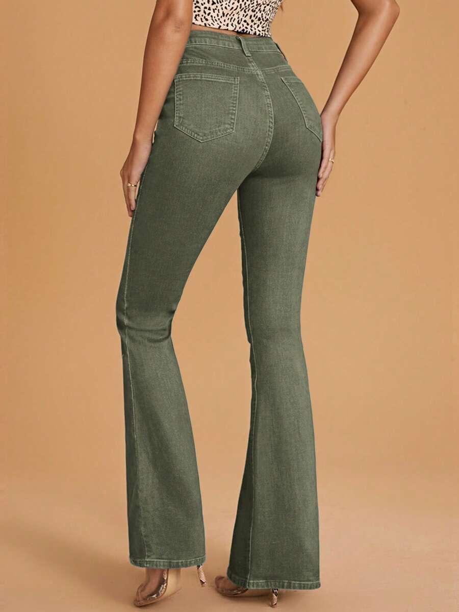 ZIELONE SPODNIE JEANS