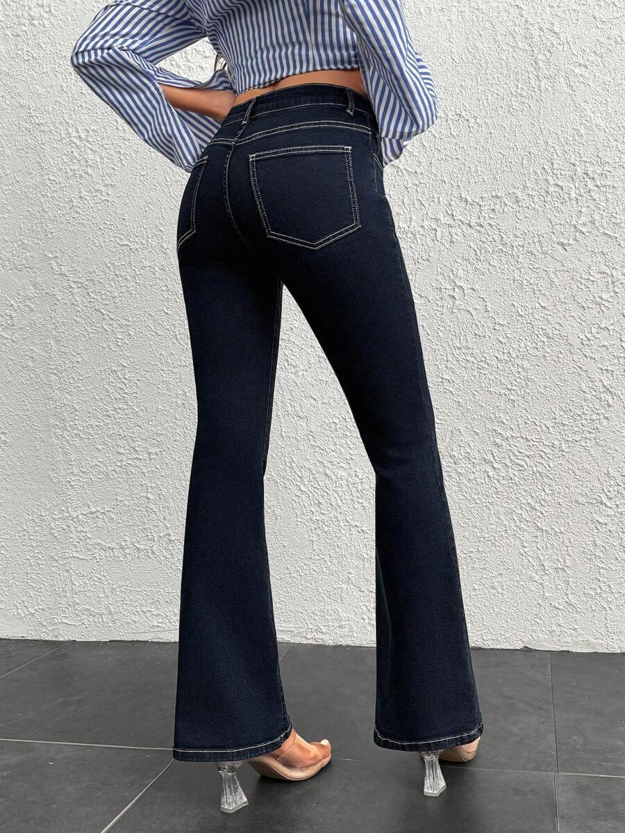 GRANATOWE SPODNIE JEANS