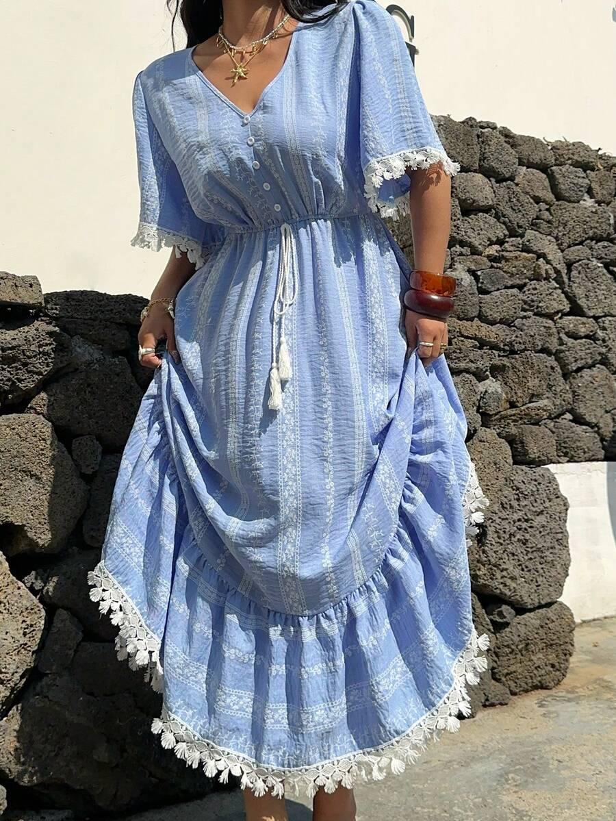NIEBIESKA MAXI SUKIENKA