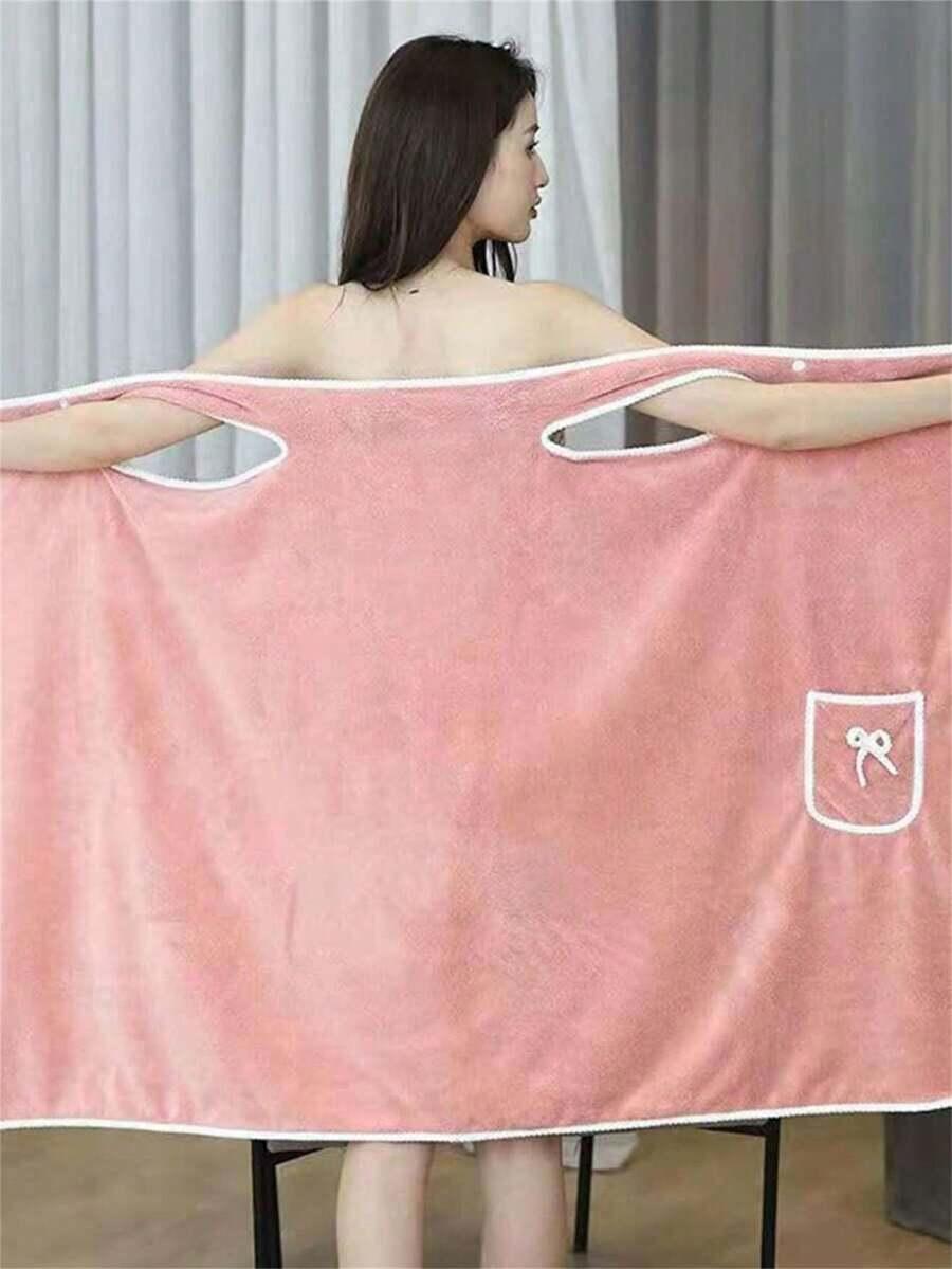 różowy szlafrok kieszeń