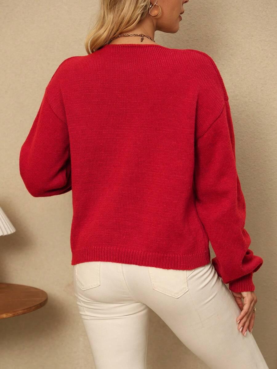 CZERWONY SWETER WIĄZANIE
