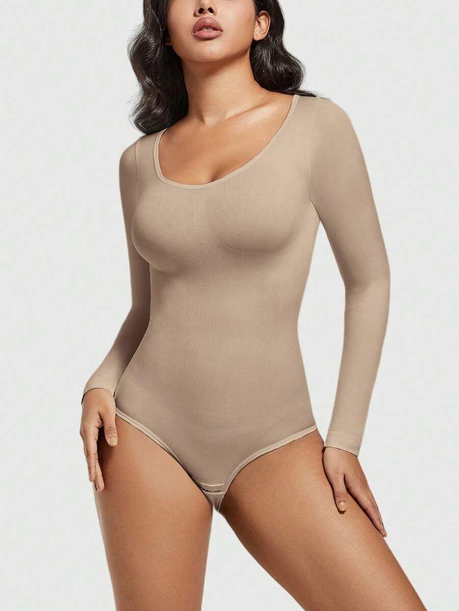 BEŻOWE BODY DŁUGI RĘKAW