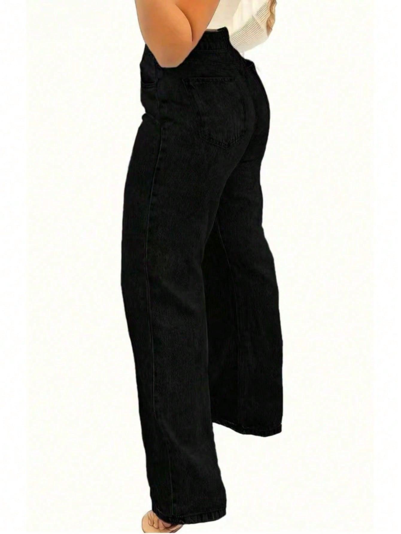 CZARNE SPODNIE JEANS