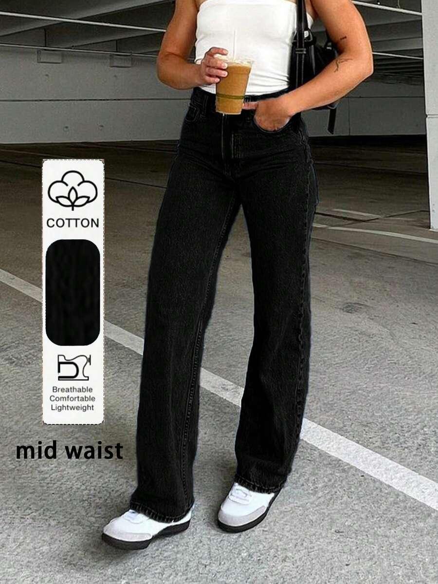 CZARNE SPODNIE JEANS