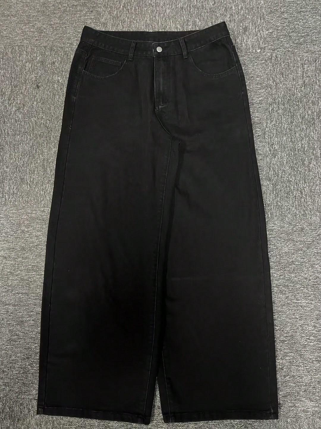 czarne spodnie jeans haft