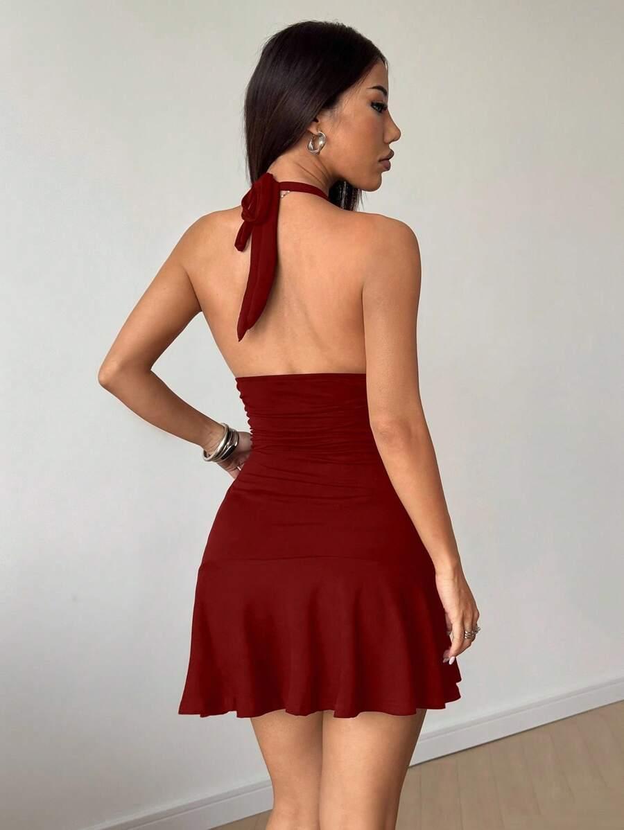 czerwona mini sukienka