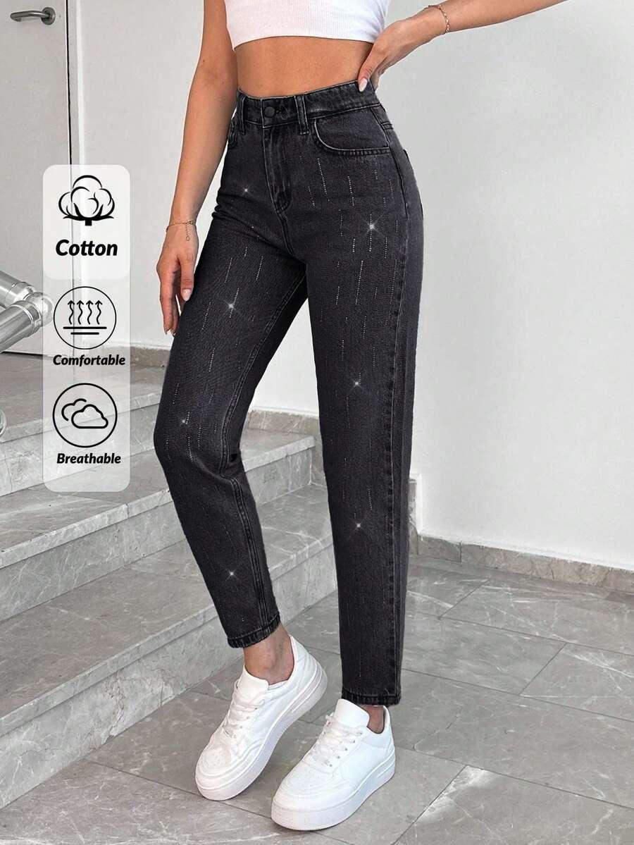 CZARNE SPODNIE JEANS