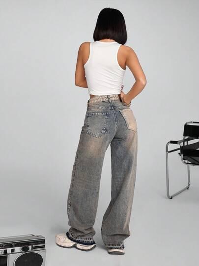 SPODNIE JEANS SZEROKIE NOGAWKI