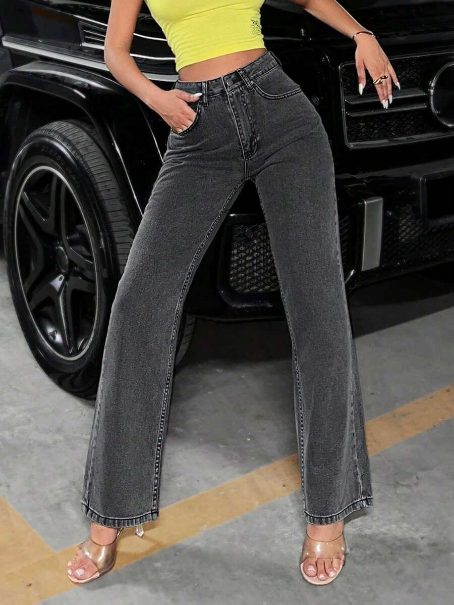 PROSTE SPODNIE JEANS WYSOKI STAN