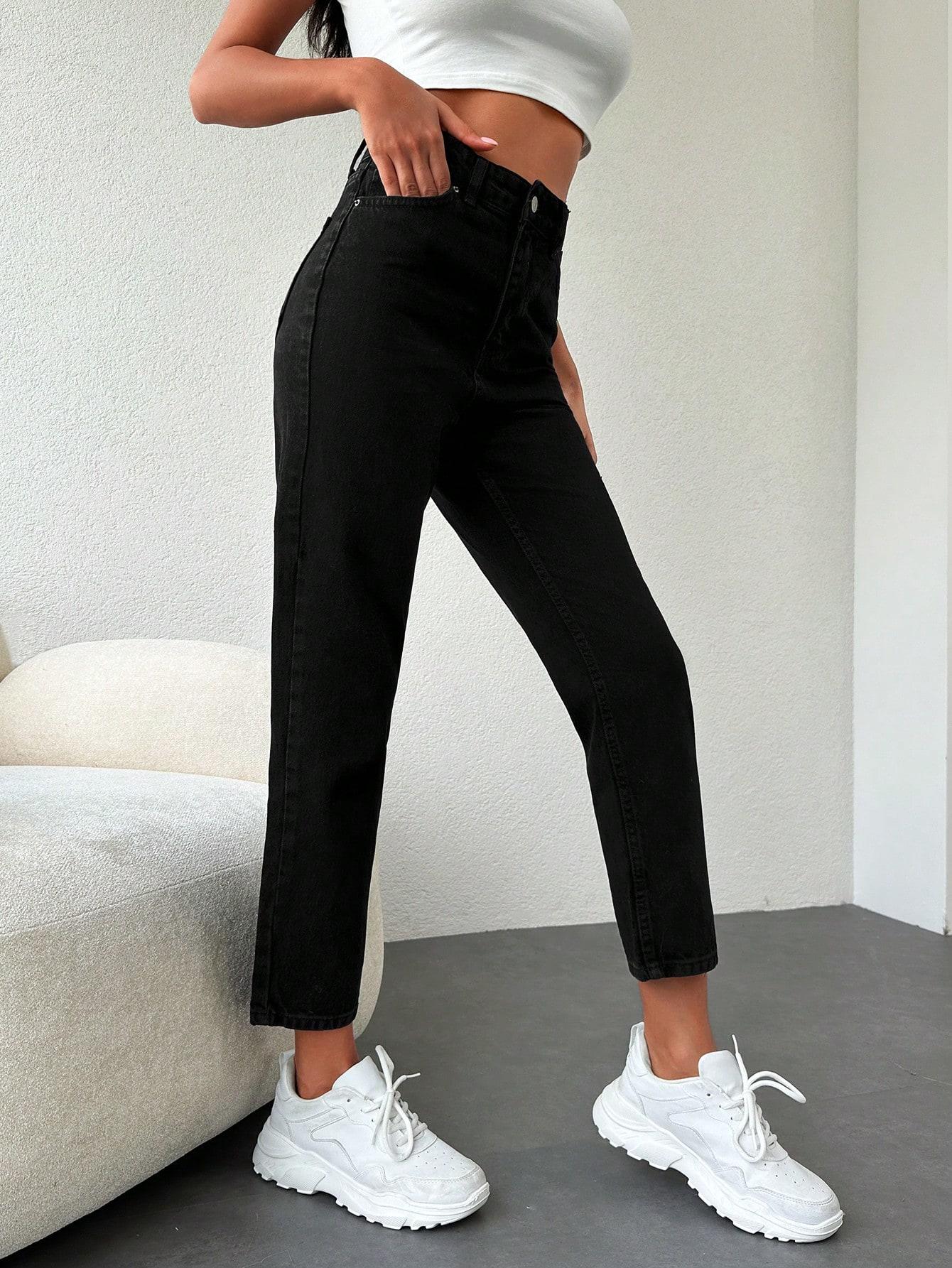 CZARNE SPODNIE JEANS