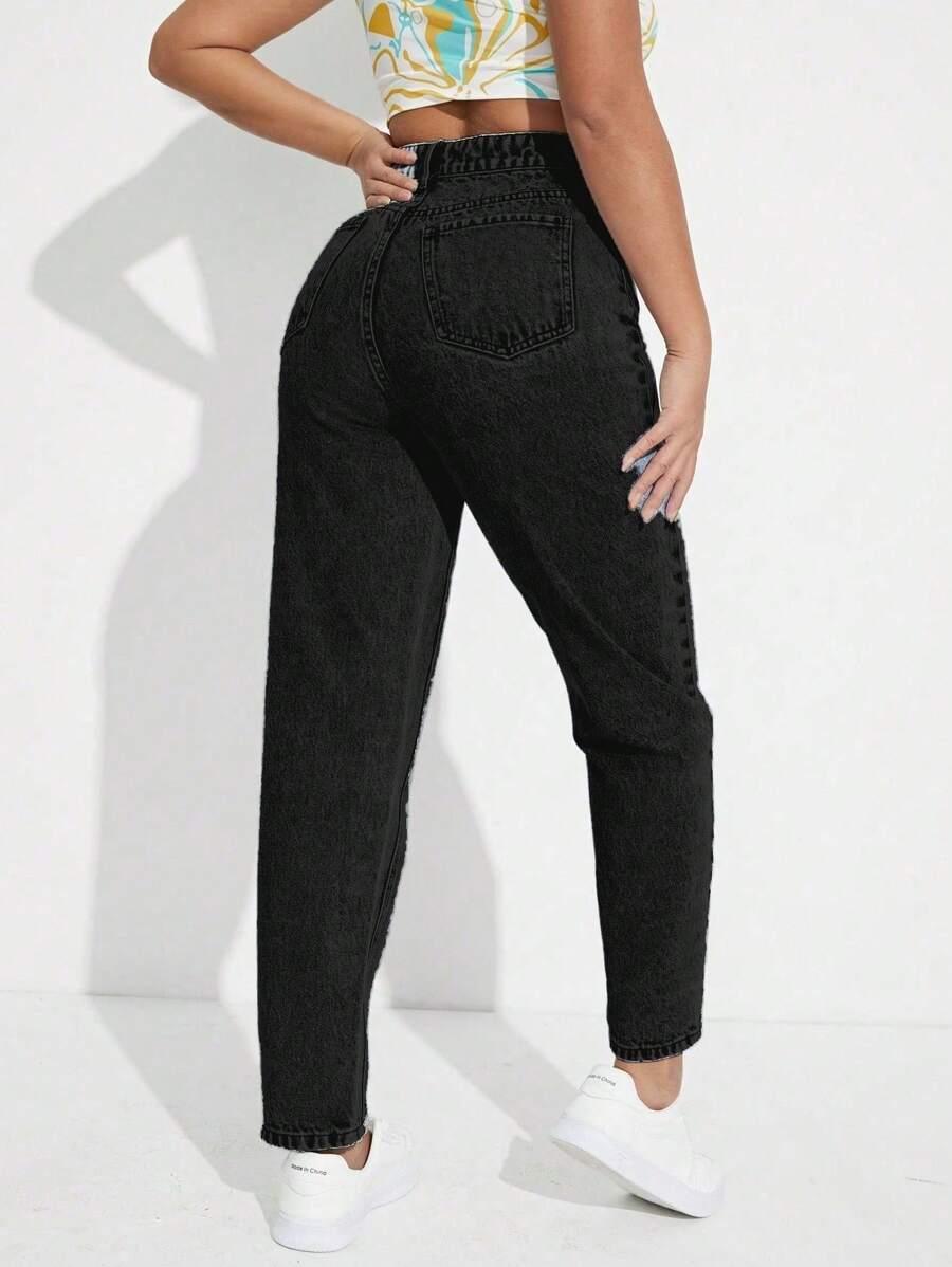 CZARNE SPODNIE JEANS 