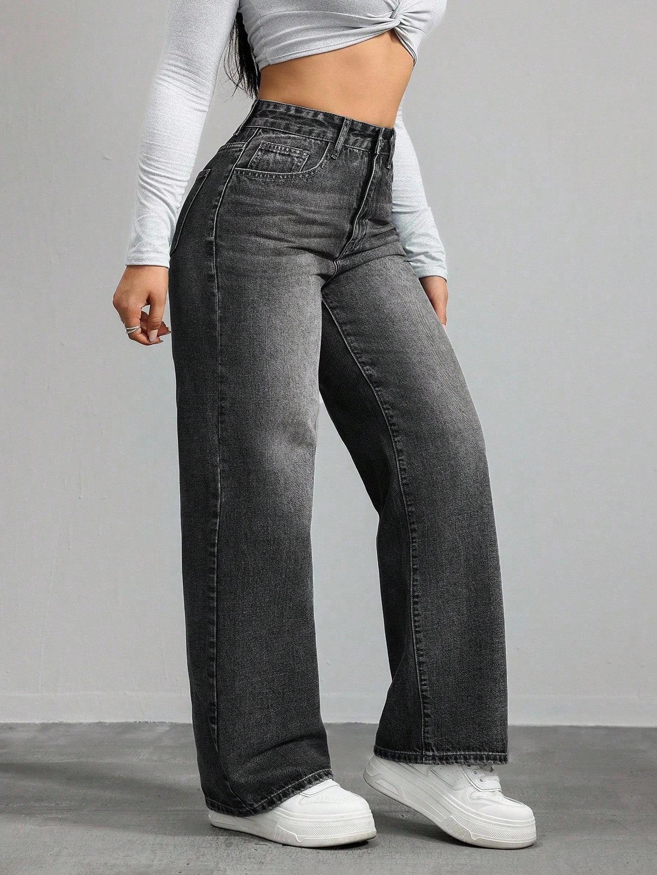 CZARNE SPODNIE JEANS