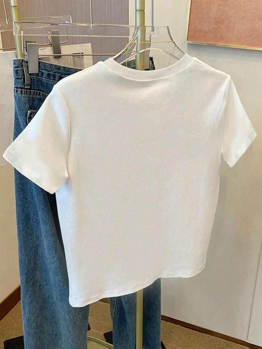 biały t-shirt nadruk 