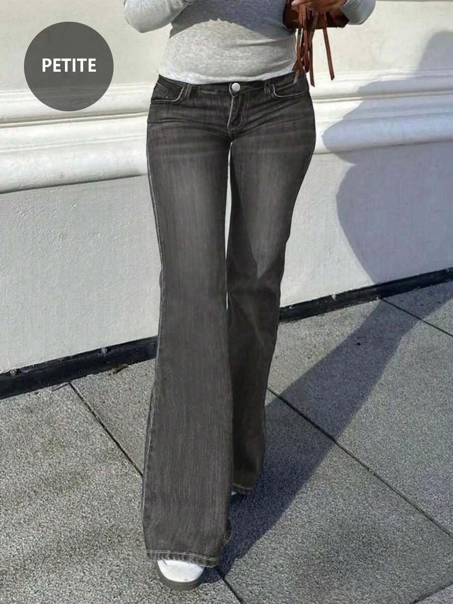 szare spodnie jeans dzwony