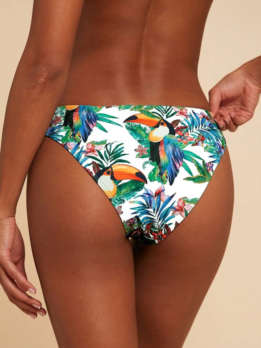 dół od bikini wzór tropikalny