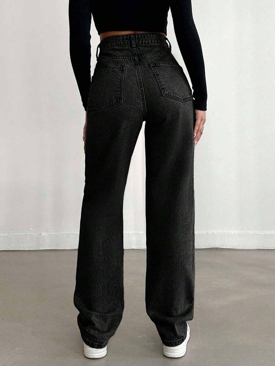 CZARNE SPODNIE JEANS