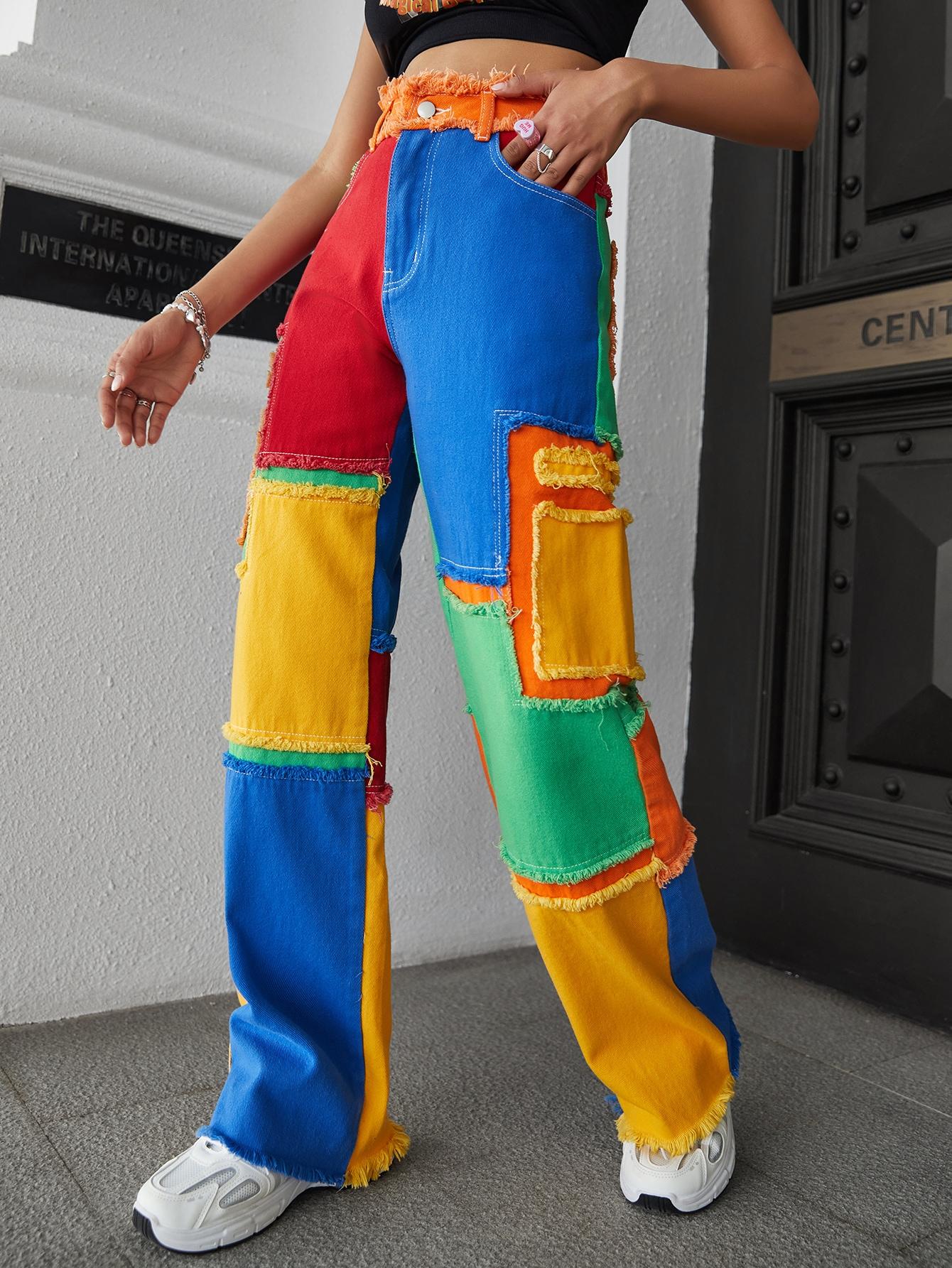 SPODNIE JEANS KONTRAST 