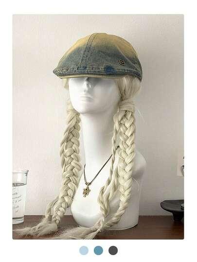 beret z daszkiem jeans