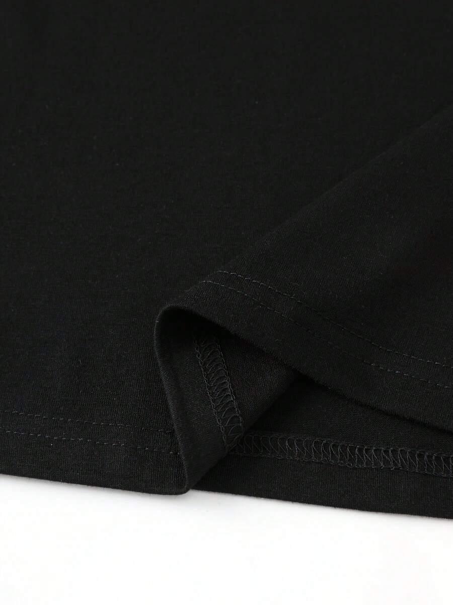 czarny t-shirt nadruk