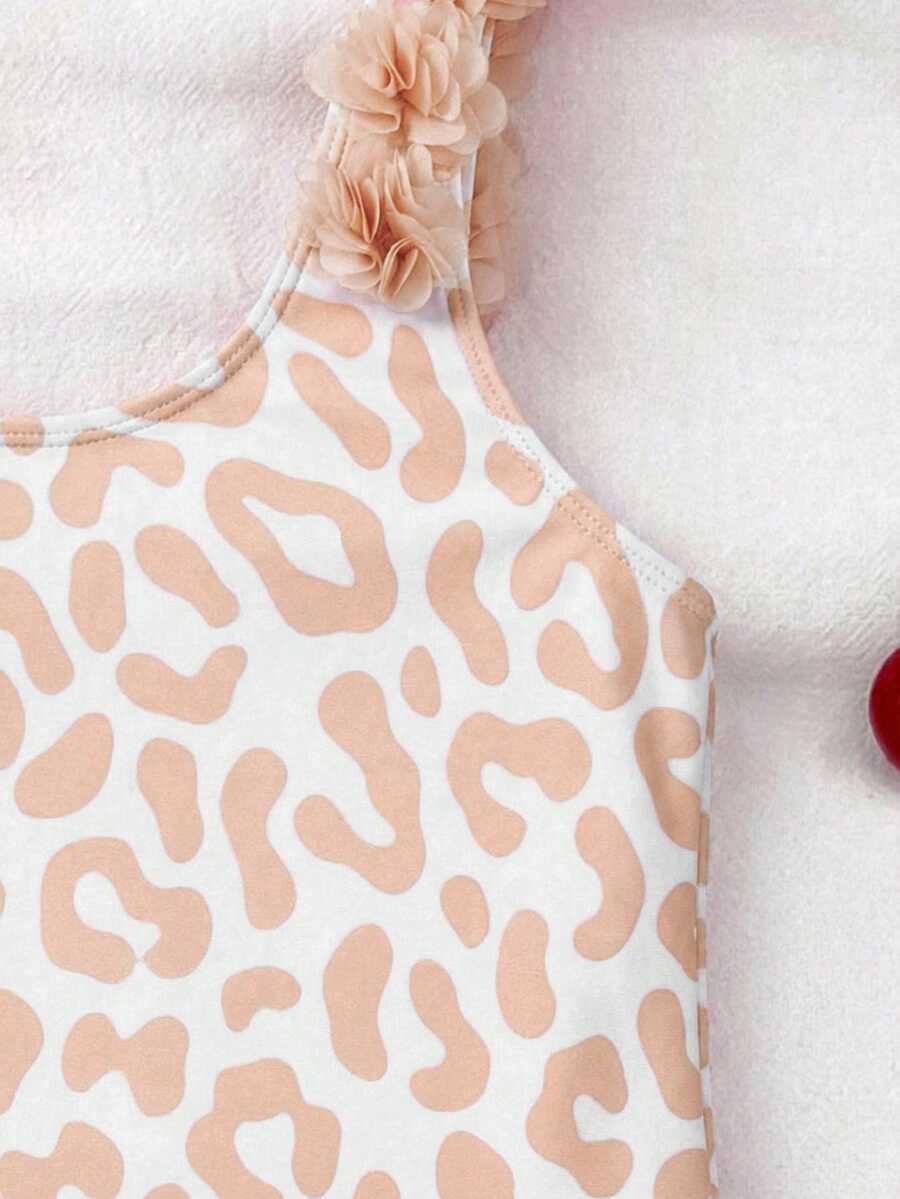 dwuczęściowy strój kąpielowy animal print zdobienia