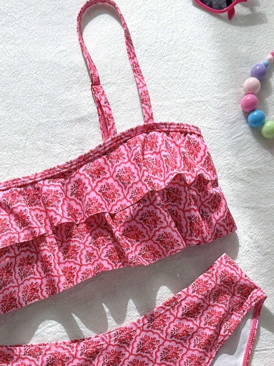 DWUCZĘŚCIOWY STRÓJ KĄPIELOWY FALBANA PRINT