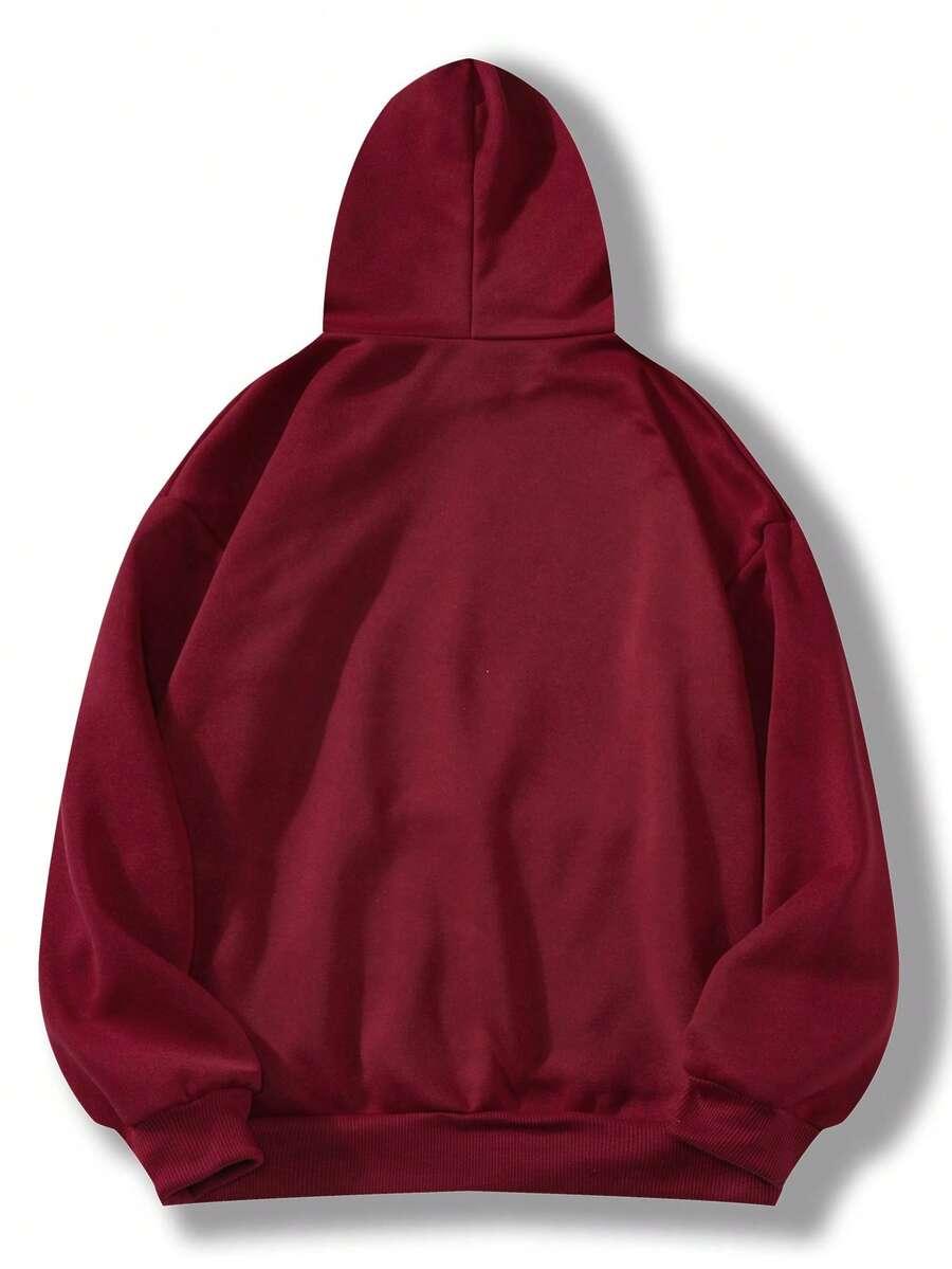 bordowa bluza z kapturem