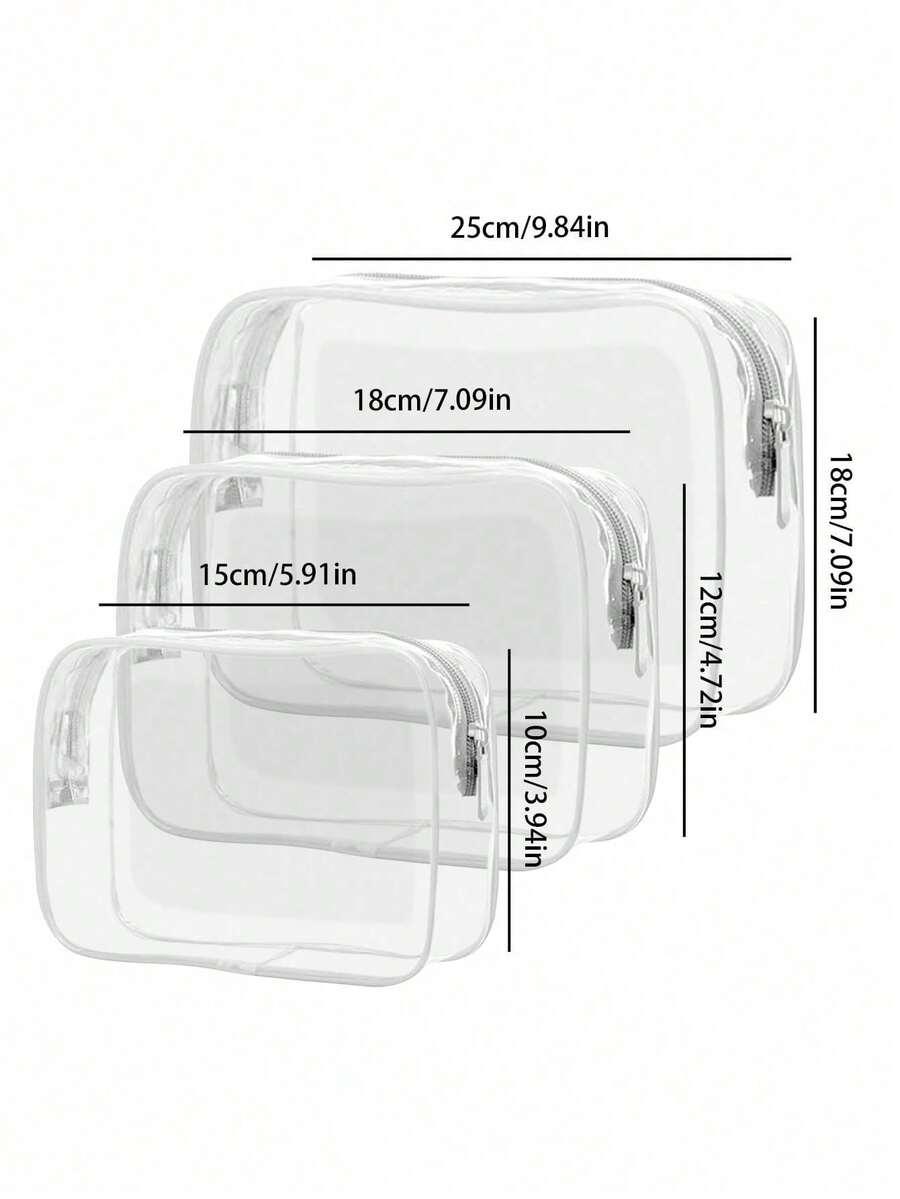 bezbarwna kosmetyczka 3-pack
