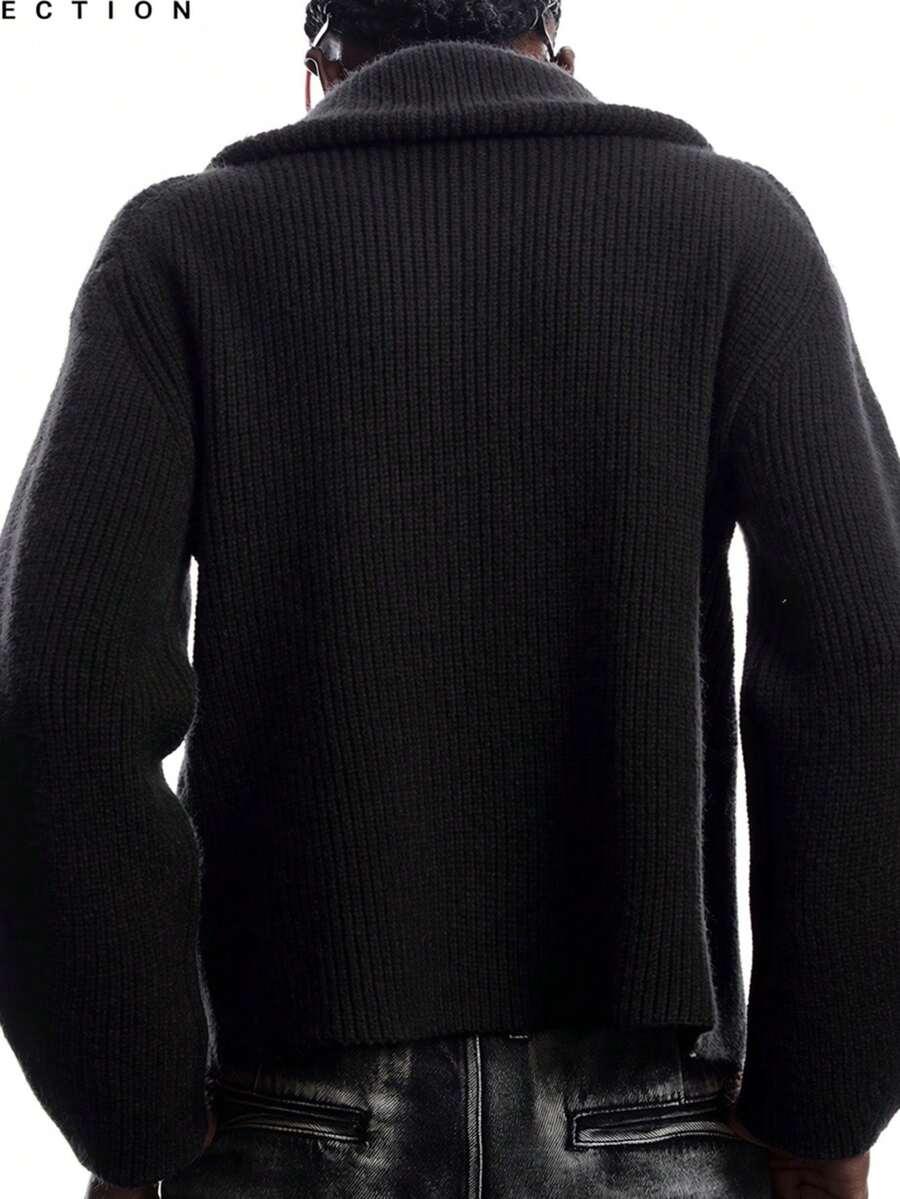 CZARNY ROZPINANY SWETER