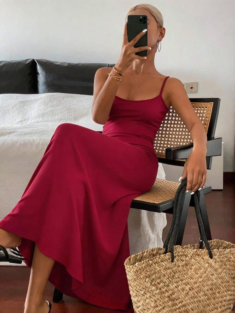 czerwona maxi sukienka