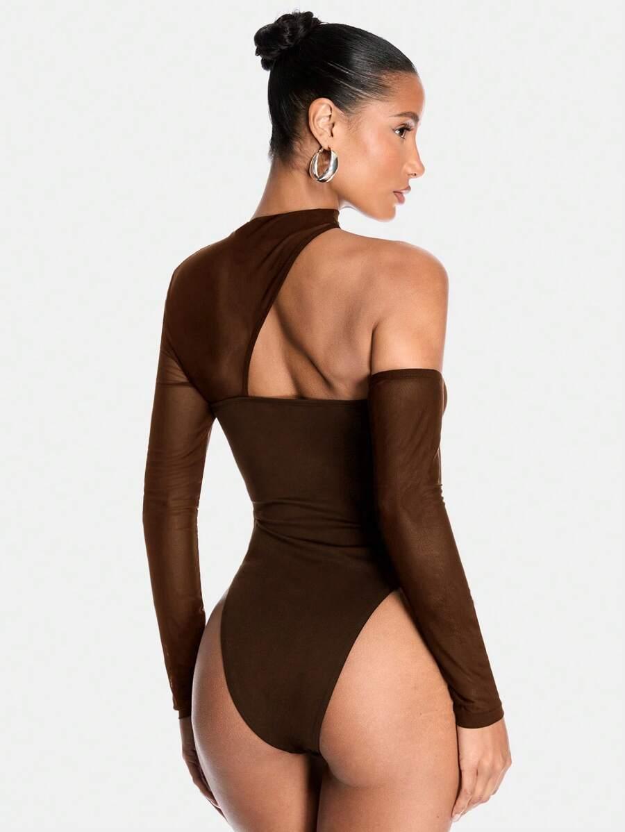 brązowe asymetryczne body
