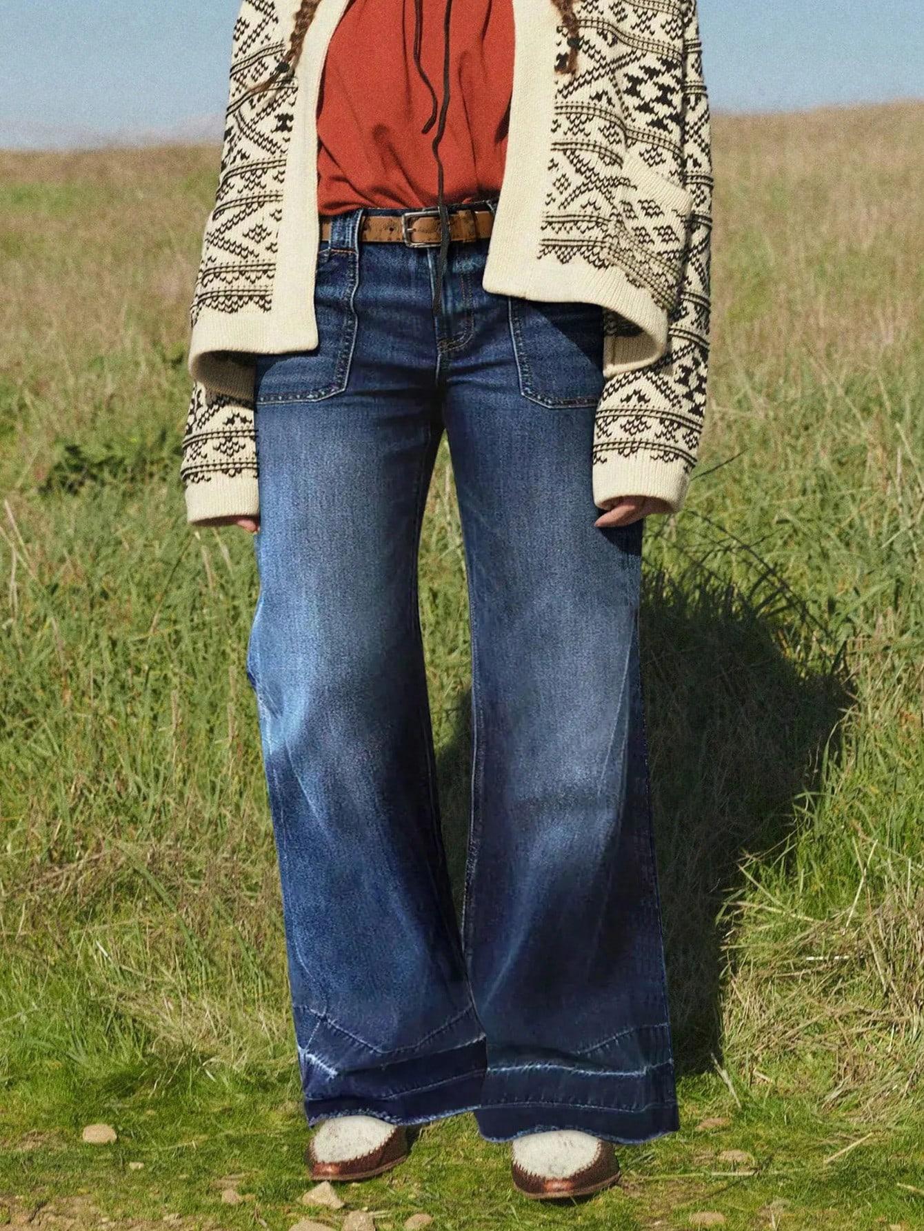 niebieskie spodnie jeans 