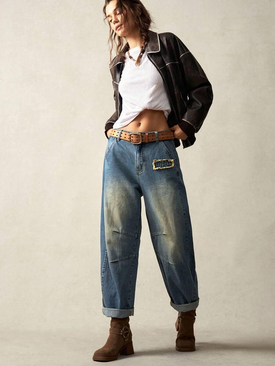 NIEBIESKIE JEANSOWE SPODNIE