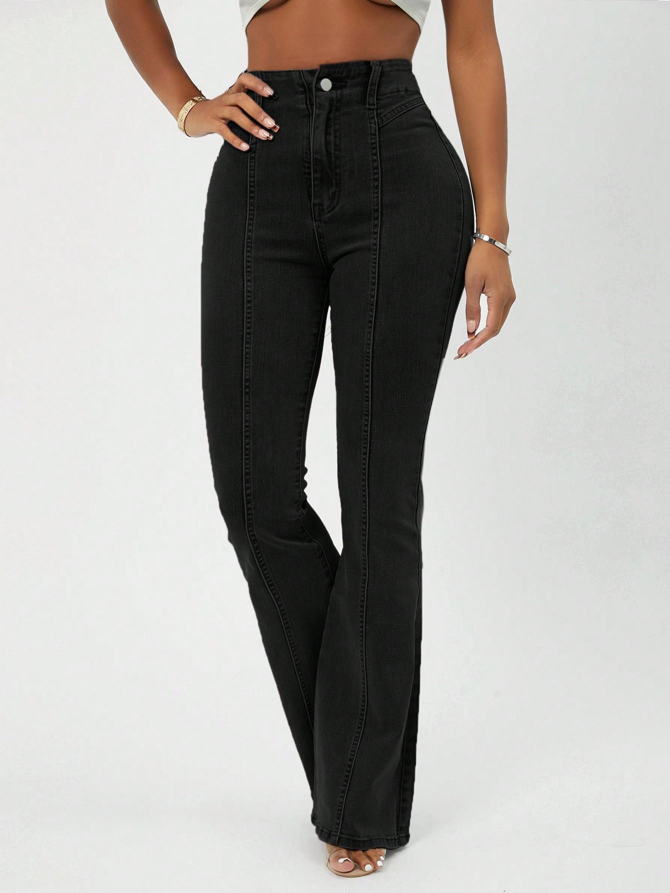 CZARNE SPODNIE JEANS WYSOKI STAN
