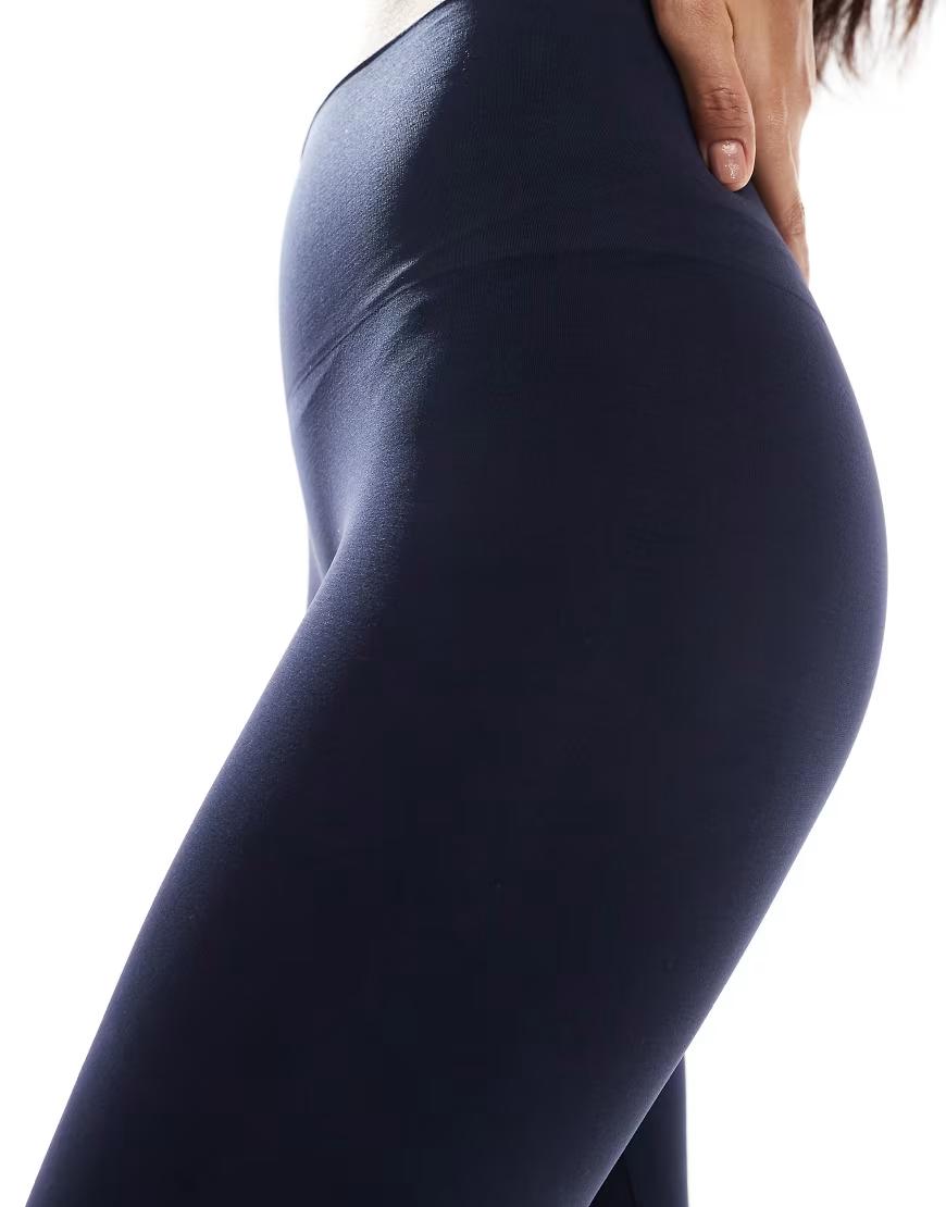 GRANATOWE BEZSZWOWE LEGGINSY