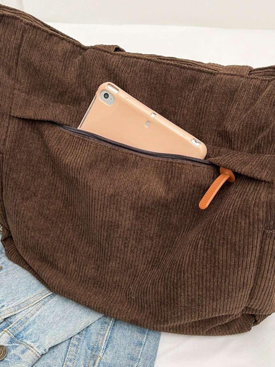 brązowa torebka shopper