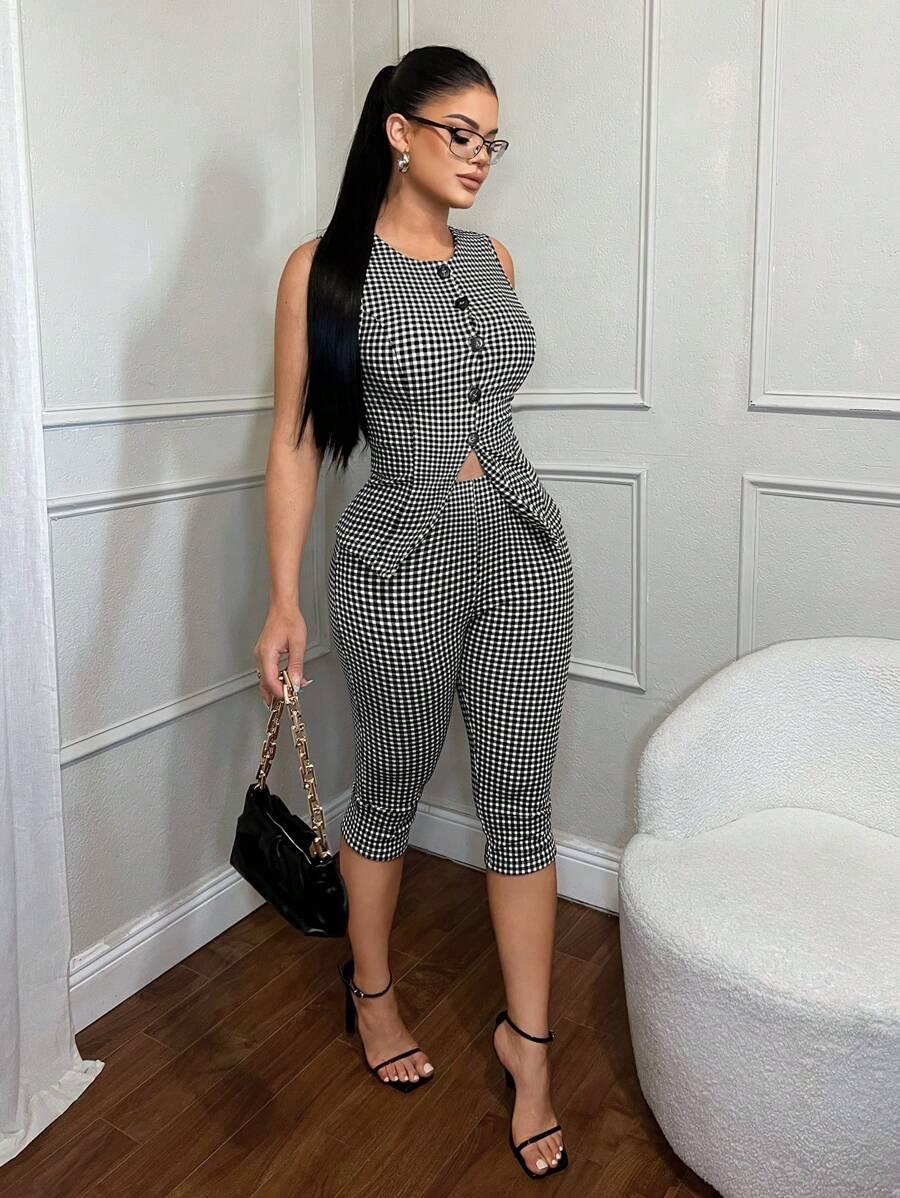 legginsy top komplet kratka