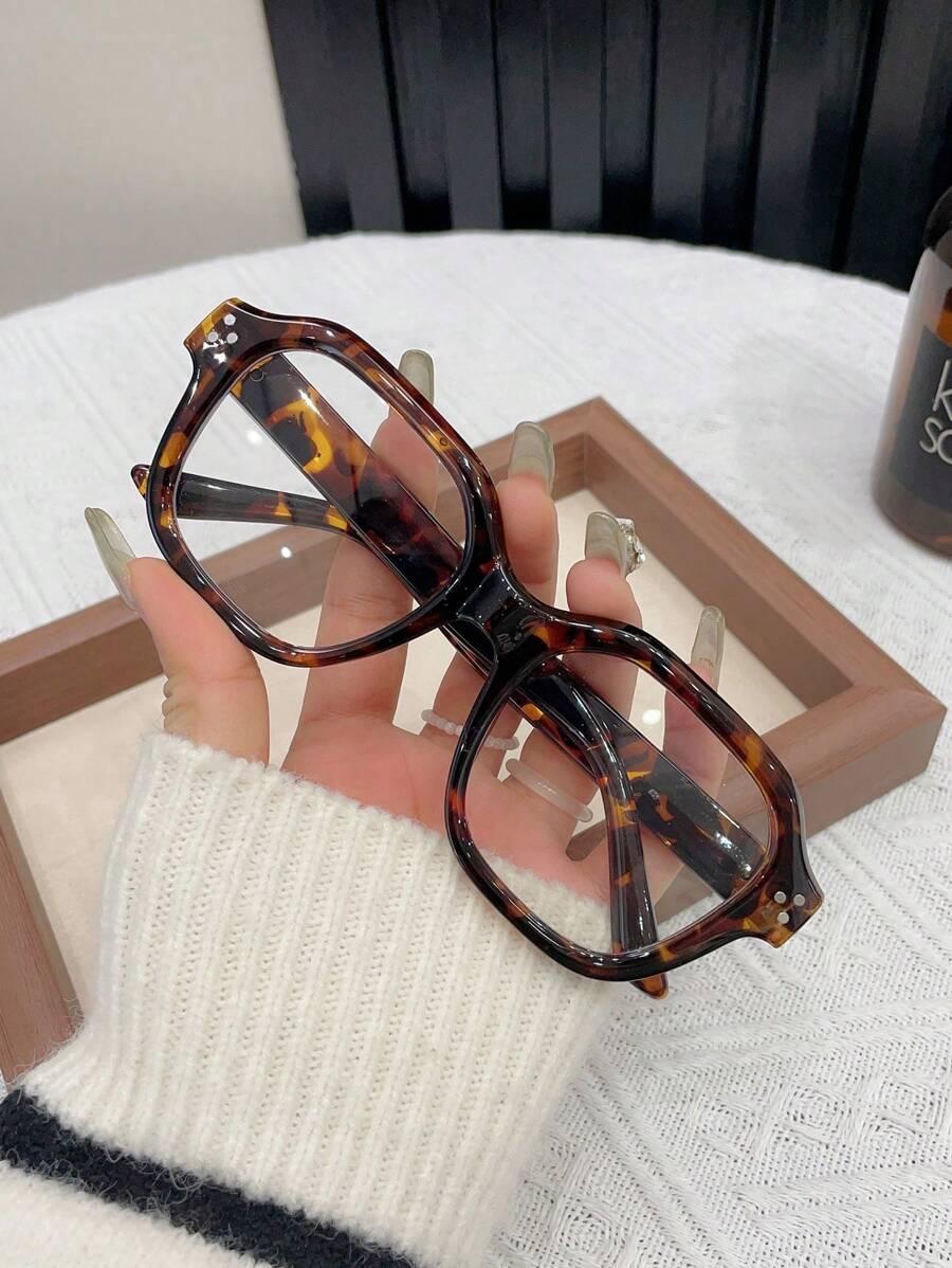 okulary zerówki leopard print