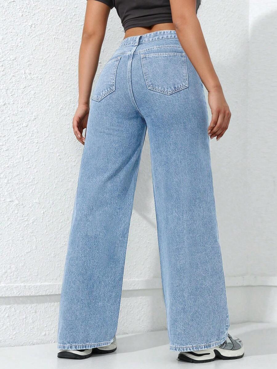 NIEBIESKIE SPODNIE JEANS WYSOKI STAN