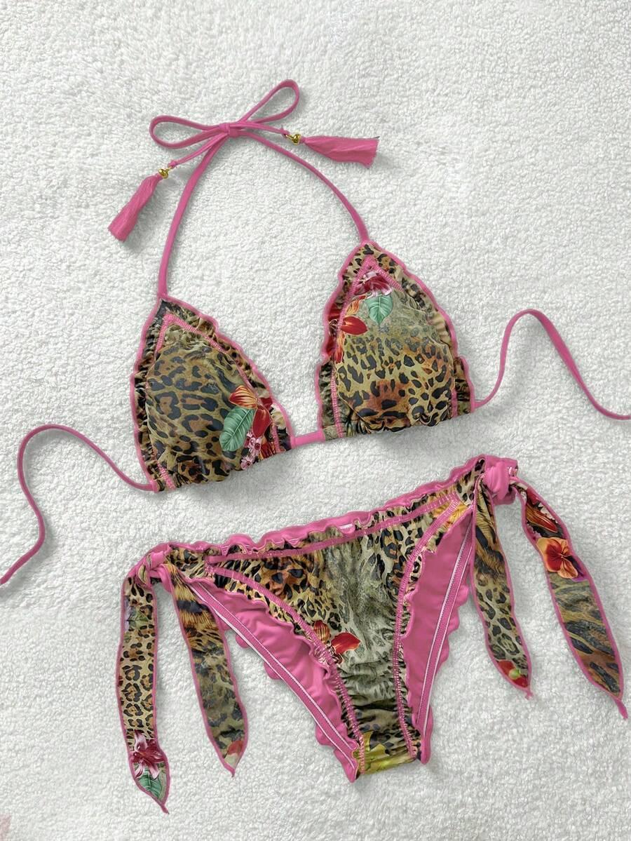dwuczęściowy strój kąpielowy animal print 