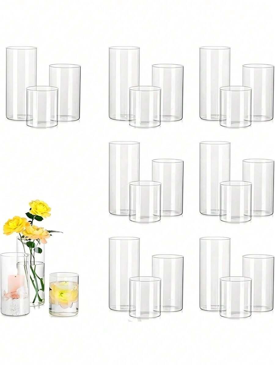 SZKLANY CYLINDRYCZNY ŚWIECZNIK 5-PACK