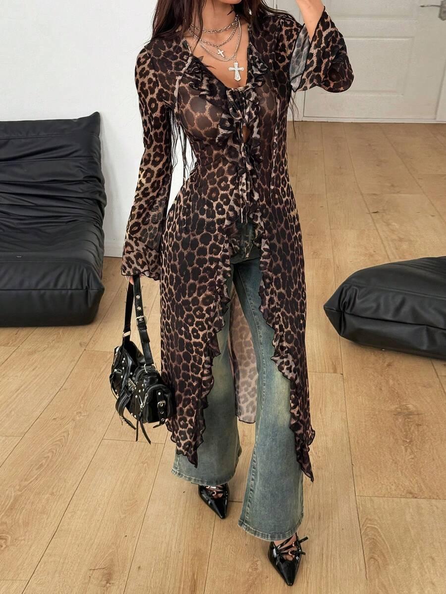 długa bluzka animal print