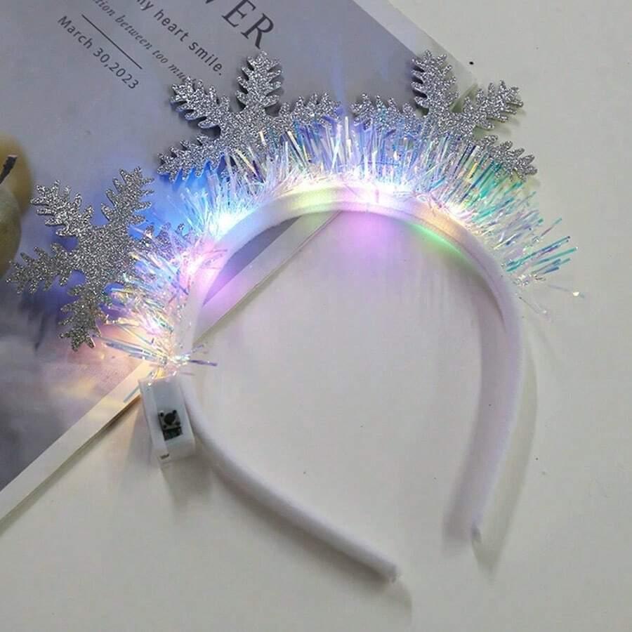 biała ozdobna opaska led