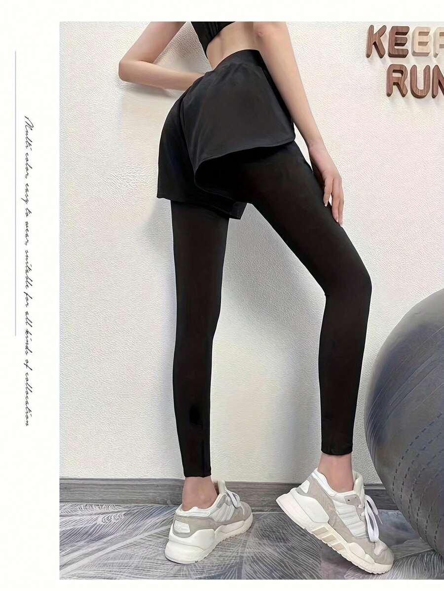 czarne legginsy sportowe łączenie