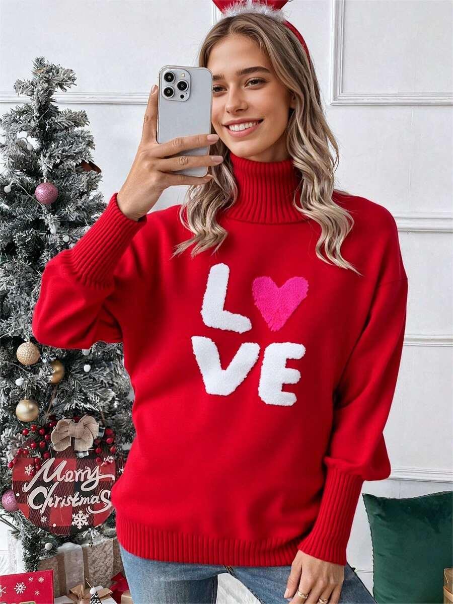 CZERWONY SWETER WZÓR 