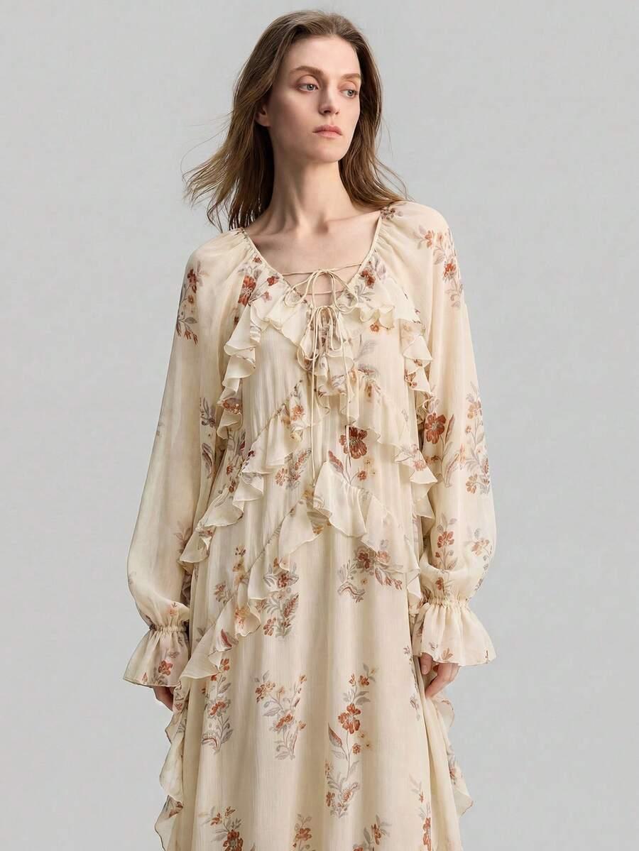 SUKIENKA MAXI PRINT KWIATY