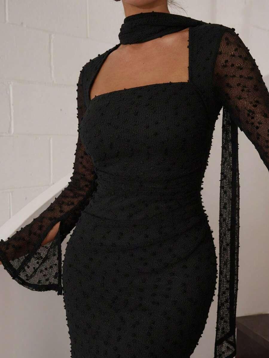 CZARNA MAXI SUKIENKA