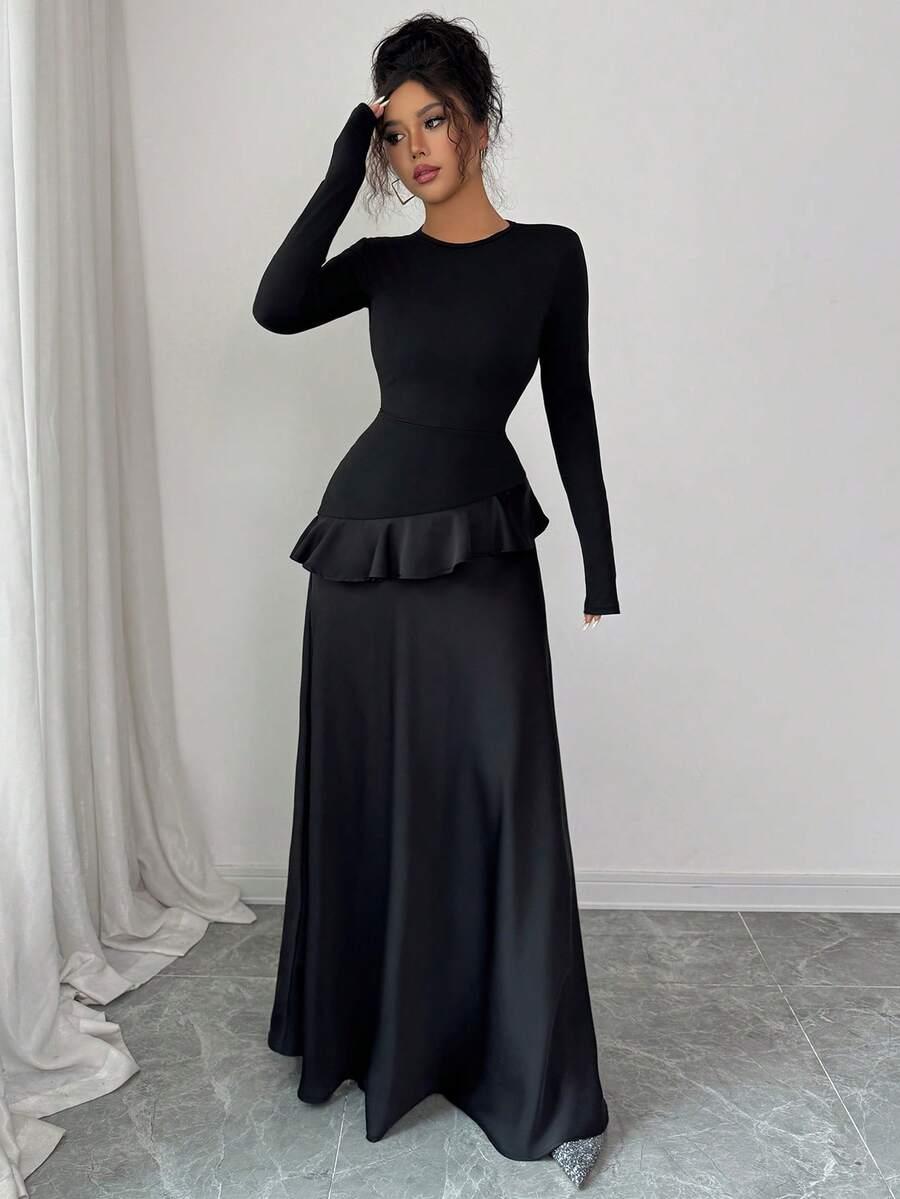 czarna maxi sukienka